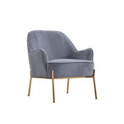 Modern new soft gray velvet material ergonomics accent chair by La Spezia additional picture 18