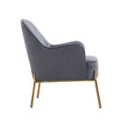 Modern new soft gray velvet material ergonomics accent chair by La Spezia additional picture 19
