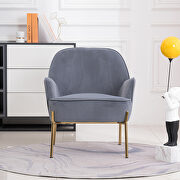 Modern new soft gray velvet material ergonomics accent chair by La Spezia additional picture 4