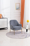 Modern new soft gray velvet material ergonomics accent chair by La Spezia additional picture 8