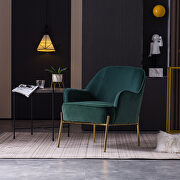 Modern new soft green velvet material ergonomics accent chair additional photo 3 of 16