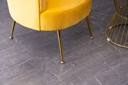 Yellow velvet accent chair with gold metal legs by La Spezia additional picture 2