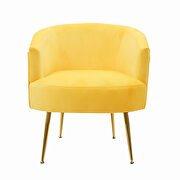 Yellow velvet accent chair with gold metal legs by La Spezia additional picture 12