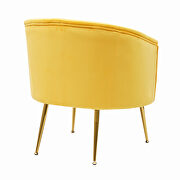 Yellow velvet accent chair with gold metal legs by La Spezia additional picture 13