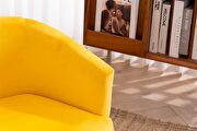 Yellow velvet accent chair with gold metal legs by La Spezia additional picture 3