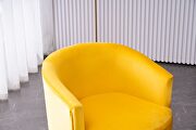 Yellow velvet accent chair with gold metal legs by La Spezia additional picture 4