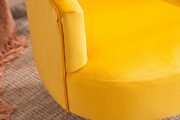 Yellow velvet accent chair with gold metal legs by La Spezia additional picture 5