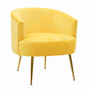 Yellow velvet accent chair with gold metal legs by La Spezia additional picture 9