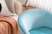 Cyan velvet accent chair with gold metal legs by La Spezia additional picture 6