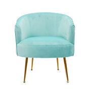 Cyan velvet accent chair with gold metal legs by La Spezia additional picture 9