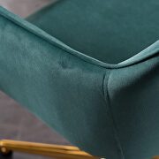 Dark green velvet fabric adjustable height office chair with gold metal legs by La Spezia additional picture 2