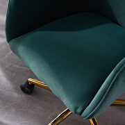 Dark green velvet fabric adjustable height office chair with gold metal legs by La Spezia additional picture 11