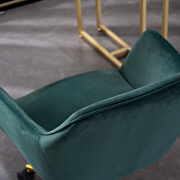 Dark green velvet fabric adjustable height office chair with gold metal legs by La Spezia additional picture 12
