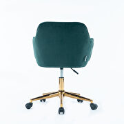 Dark green velvet fabric adjustable height office chair with gold metal legs by La Spezia additional picture 5
