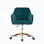 Dark green velvet fabric adjustable height office chair with gold metal legs by La Spezia additional picture 9