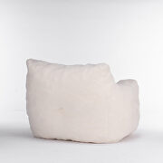 Ivory white teddy fabric soft tufted foam bean bag chair by La Spezia additional picture 11
