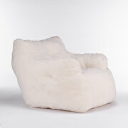 Ivory white teddy fabric soft tufted foam bean bag chair by La Spezia additional picture 8