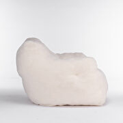 Ivory white teddy fabric soft tufted foam bean bag chair by La Spezia additional picture 10