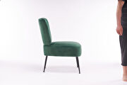 Tufted back velvet fabric farmhouse slipper chair in dark green by La Spezia additional picture 2