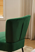 Tufted back velvet fabric farmhouse slipper chair in dark green by La Spezia additional picture 3