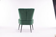 Tufted back velvet fabric farmhouse slipper chair in dark green by La Spezia additional picture 5