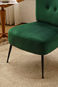 Tufted back velvet fabric farmhouse slipper chair in dark green by La Spezia additional picture 6