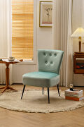 Velvet fabric accent slipper chair in light blue by La Spezia additional picture 3