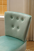 Velvet fabric accent slipper chair in light blue by La Spezia additional picture 7