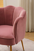 Pink velvet fabric accent chair with gold legs by La Spezia additional picture 3