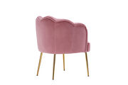 Pink velvet fabric accent chair with gold legs by La Spezia additional picture 6