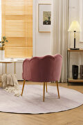 Pink velvet fabric accent chair with gold legs by La Spezia additional picture 7