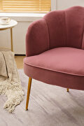 Pink velvet fabric accent chair with gold legs by La Spezia additional picture 9