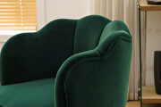 Green velvet fabric accent chair with gold legs by La Spezia additional picture 2