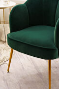 Green velvet fabric accent chair with gold legs by La Spezia additional picture 3