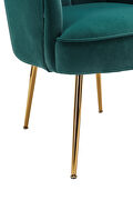 Green velvet fabric accent chair with gold legs by La Spezia additional picture 5