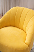 Cotton linen fabric accent chair with black metal legs in yellow by La Spezia additional picture 5