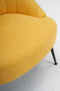 Cotton linen fabric accent chair with black metal legs in yellow by La Spezia additional picture 8