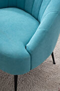 Cotton linen fabric accent chair with black metal legs in light blue by La Spezia additional picture 2
