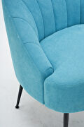 Cotton linen fabric accent chair with black metal legs in light blue by La Spezia additional picture 11