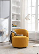 Teddy fabric swivel accent barrel chair in yellow by La Spezia additional picture 5