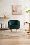 Dark green velvet accent chair with gold metal legs by La Spezia additional picture 3