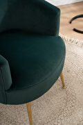 Dark green velvet accent chair with gold metal legs by La Spezia additional picture 4