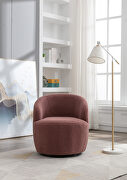 Teddy fabric swivel accent armchair in dark red by La Spezia additional picture 5