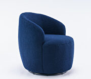Teddy fabric swivel accent armchair in dark blue by La Spezia additional picture 2