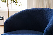 Teddy fabric swivel accent armchair in dark blue by La Spezia additional picture 3