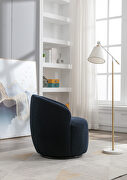 Teddy fabric swivel accent armchair in dark blue by La Spezia additional picture 4