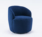 Teddy fabric swivel accent armchair in dark blue by La Spezia additional picture 6