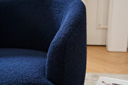 Teddy fabric swivel accent armchair in dark blue by La Spezia additional picture 7