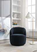 Teddy fabric swivel accent armchair in dark blue by La Spezia additional picture 8