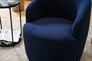 Teddy fabric swivel accent armchair in dark blue by La Spezia additional picture 9